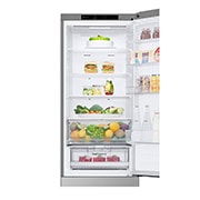 LG 387L Réfrigérateur et congélateur GBV22NCCPY Argent | DoorCooling+™ | FRESHConverter™ | Compresseur Smart Inverter ™ , Top door open with food, GBV22NCCPY, thumbnail 8