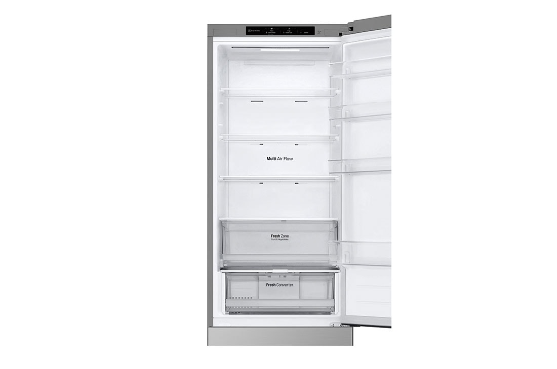 LG  387L Réfrigérateur combiné GBV22NCBPY Argent | Door Cooling | Smart Diagnosis| Fresh Converter, Top door open without food, GBV22NCBPY, thumbnail 9