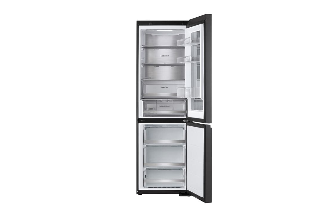 LG 349L Réfrigérateur combiné GBG5160CEV Noir | InstaView™ | DoorCooling+™ | Linear Cooling™ , front open , GBG5160CEV, thumbnail 3