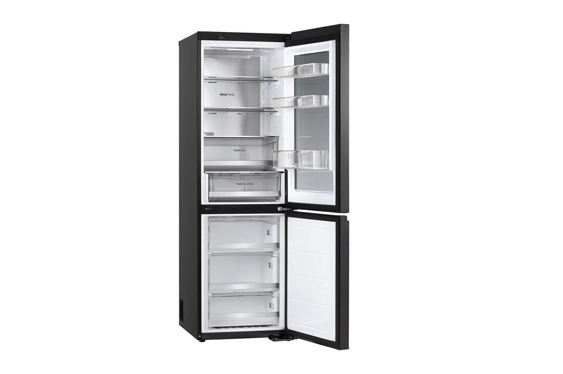 LG 349L Réfrigérateur combiné GBG5160CEV Noir | InstaView™ | DoorCooling+™ | Linear Cooling™ , left side open , GBG5160CEV, thumbnail 14