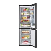 LG 349L Réfrigérateur combiné GBG5160CEV Noir | InstaView™ | DoorCooling+™ | Linear Cooling™ , front open with food stored, GBG5160CEV, thumbnail 2