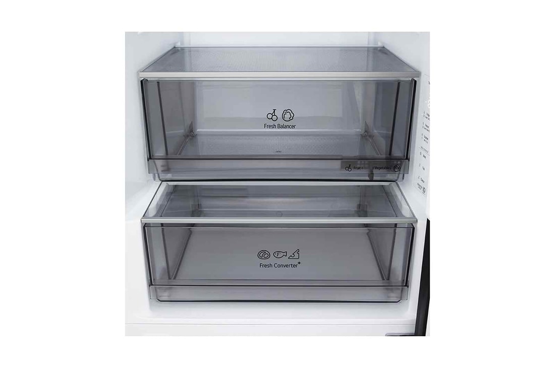 LG 465L Réfrigérateur combiné Noir | Nature FRESH™ | DoorCooling+™ | LinearCooling+™ | LG BE, detail view, GBBS322CEV, thumbnail 8
