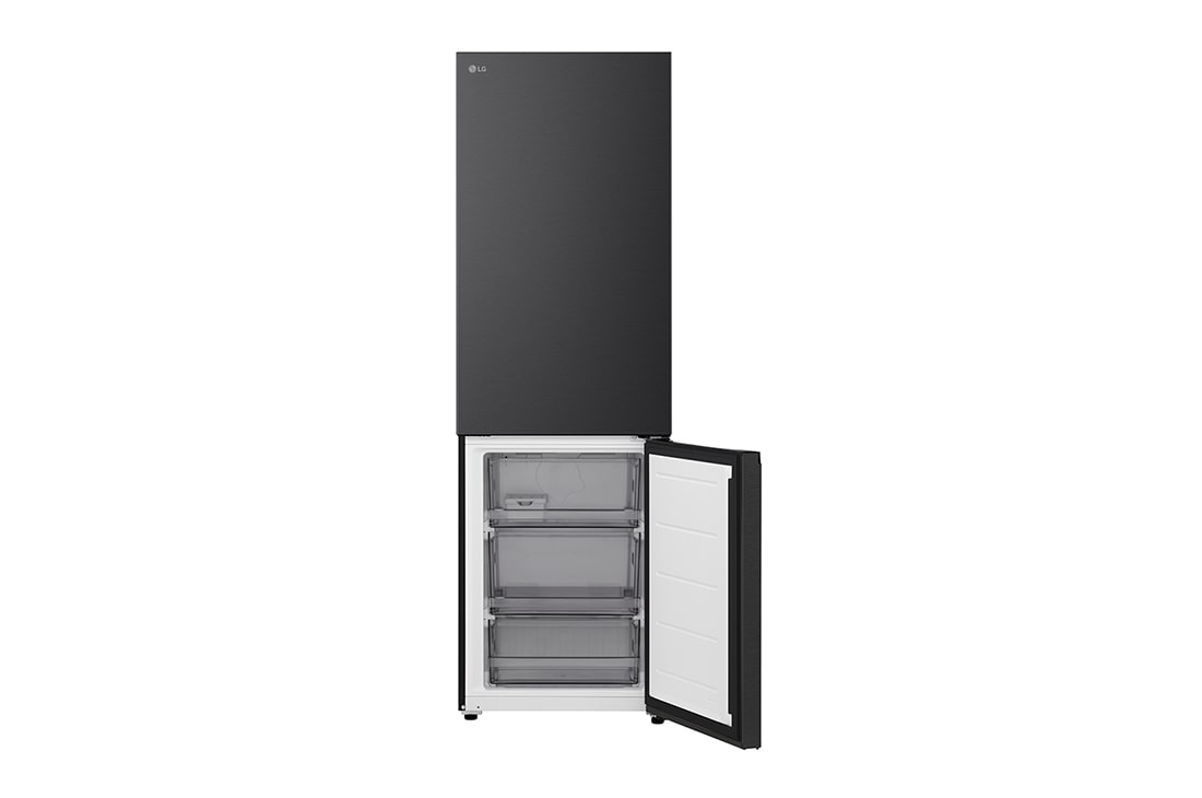 LG Réfrigérateur combiné Noir | NatureFRESH™ | DoorCooling+™ | LinearCooling+™ | LG BE, bottom open view, GBBS312CEV, thumbnail 8