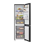 LG Réfrigérateur combiné Noir | NatureFRESH™ | DoorCooling+™ | LinearCooling+™ | LG BE, full door open view, GBBS312CEV, thumbnail 2