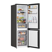 LG Réfrigérateur combiné Noir | NatureFRESH™ | DoorCooling+™ | LinearCooling+™ | LG BE, right side open with foods, GBBS312CEV, thumbnail 11