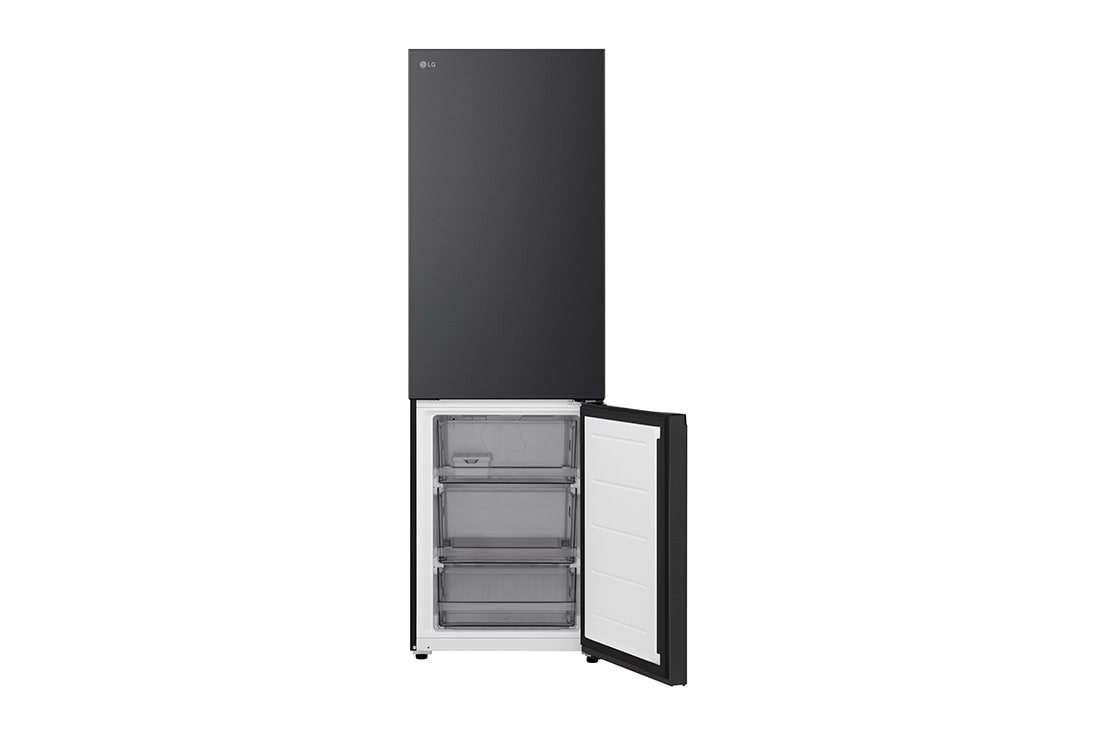 LG Réfrigérateur combiné Noir | Nature FRESH™ | DoorCooling+™ | LinearCooling+™ | LG BE, bottom open view, GBBS312AEV, thumbnail 8