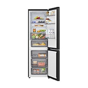 LG Réfrigérateur combiné Noir | Nature FRESH™ | DoorCooling+™ | LinearCooling+™ | LG BE, full door open view, GBBS312AEV, thumbnail 2