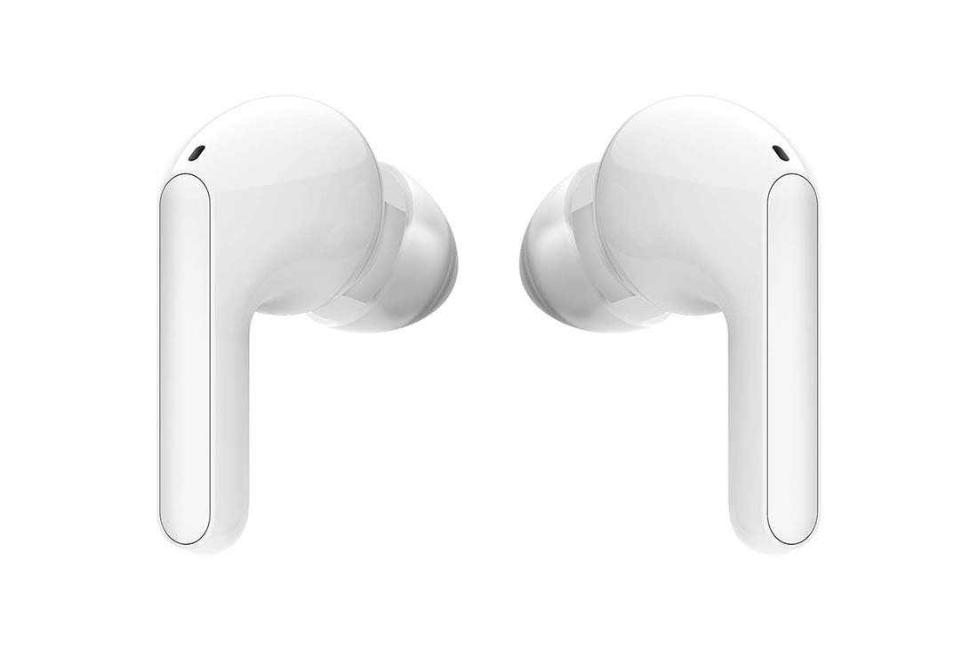 LG TONE Free FN4, Une vue arrière de deux embouts d’écouteurs en face l’un de l’autre, HBS-FN4 White, thumbnail 7