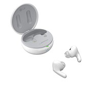 LG TONE Free DFP8W –Active Noise Cancellation amélioré, Écouteurs Bluetooth True Wireless, Le socle est ouvert dans un angle latéral de 15&nbsp;degrés et les deux côtés des écouteurs sont placés devant lui., TONE-DFP8W, thumbnail 12