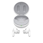 LG TONE Free DFP8W –Active Noise Cancellation amélioré, Écouteurs Bluetooth True Wireless, Une vue de dessus du socle s'affiche et les deux côtés des écouteurs sont placés devant lui., TONE-DFP8W, thumbnail 15