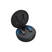LG TONE Free DFP5 – Active Noise Cancellation amélioré, Écouteurs Bluetooth True Wireless, Le socle est ouvert et l’éclairage d’ambiance est allumé dans une vue latérale inclinée à 15&nbsp;degrés., TONE-DFP5, thumbnail 13