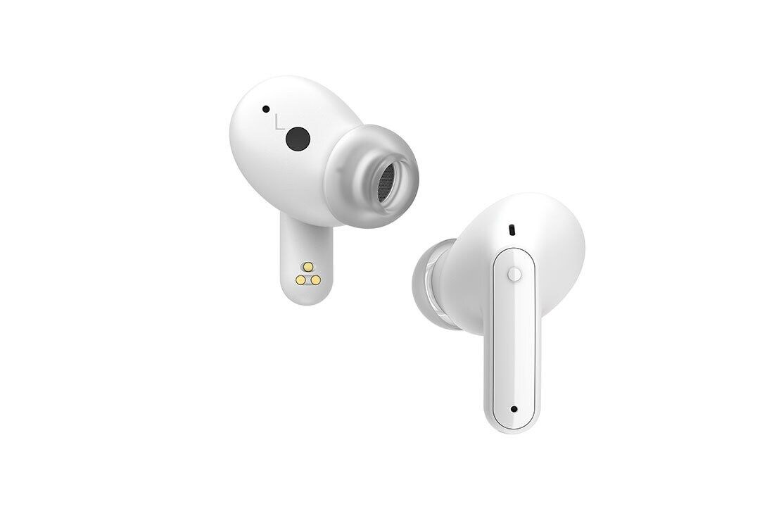LG TONE Free DFP5W – Active Noise Cancellation amélioré, Écouteurs Bluetooth True Wireless, Une vue avant de deux embouts d’écouteurs placés l’un en face de l’autre., TONE-DFP5W, thumbnail 5
