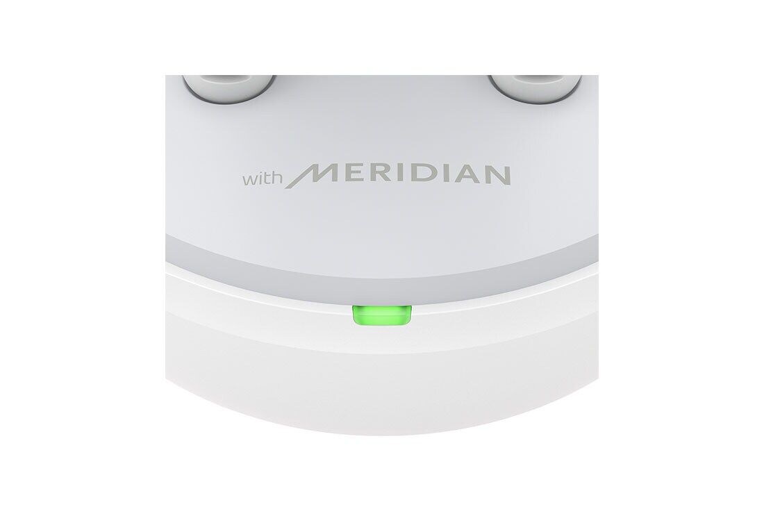 LG TONE Free DFP5W – Active Noise Cancellation amélioré, Écouteurs Bluetooth True Wireless, La partie avant du socle est en gros plan et l'éclairage de charge est allumé., TONE-DFP5W, thumbnail 10