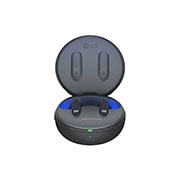 LG TONE Free T90, Le couvercle du boîtier est ouvert et montre de la lumière sortant de l’intérieur des écouteurs., TONE-DT90Q, thumbnail 3
