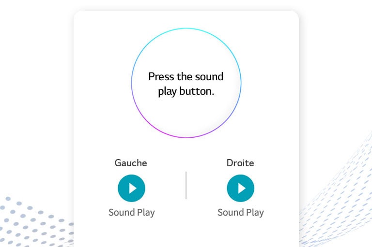 Une capture d’écran de l'application Trouver mes écouteurs montre les boutons gauche et droit pour chaque écouteur.