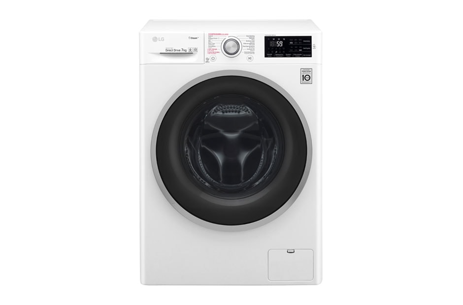 LG Économique, silencieux et durable grâce au moteur direct drive, Lave-linge 7KG, fonction Steam, le meilleur soin avec 6 Motion Direct Drive, 10 ans de garantie sur le moteur DD, FH4J6QS7