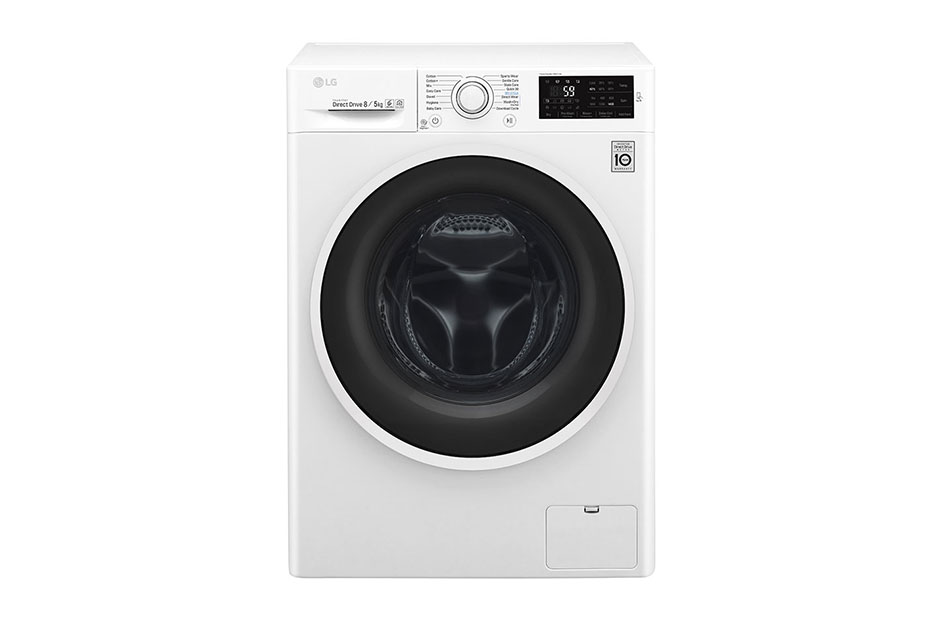 LG Économique, silencieux et durable grâce au moteur direct drive, 8KG lavage / 5KG sechage, A,  Le meilleur soin avec 6 motion, 10 ans de garanties sur le moteur DD., F4J6TM0W