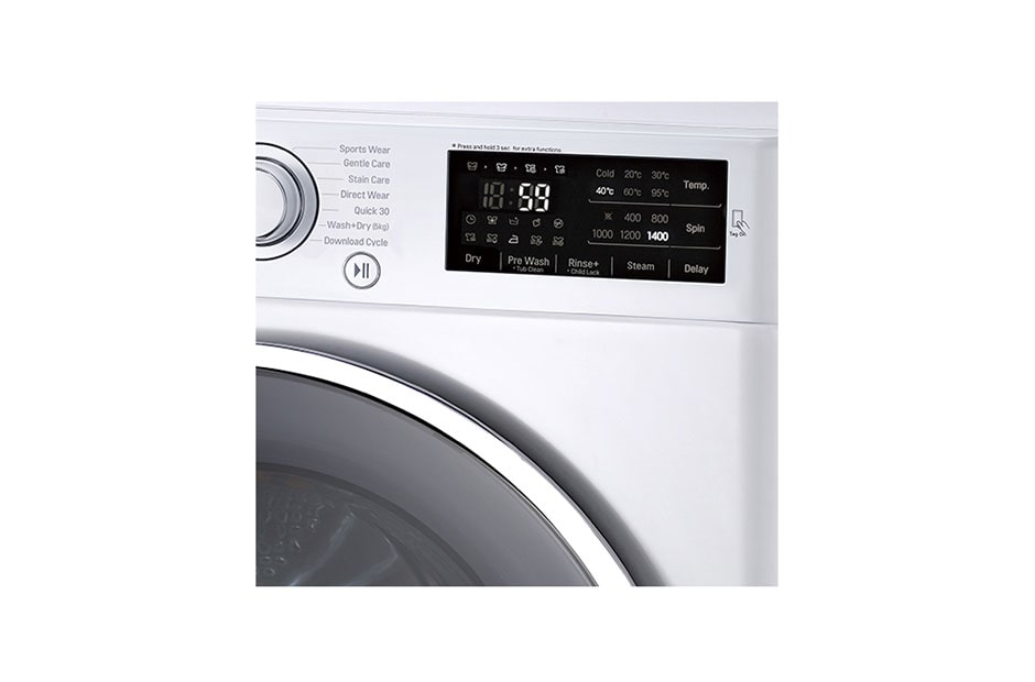 LG Lave-linge 8kg / Sechage 5kg / soin parfait de votre linge avec 6 motion /  Économique, silencieux et durable grâce au moteur direct drive /  grande porte, FH4U2TDH1N, thumbnail 4