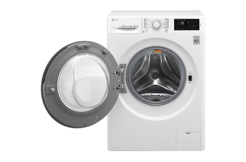 LG Économique, silencieux et durable grâce au moteur direct drive, Lave-linge 8KG, Le meilleur soin avec 6 motion, 10 ans de garanties sur le moteur DD., F4J5TN3W, thumbnail 2