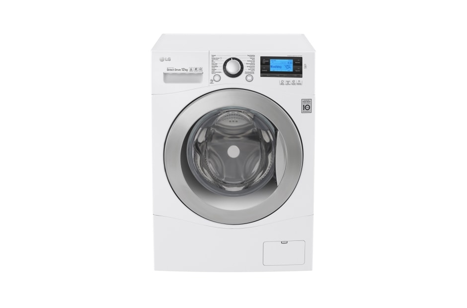 LG Lave-linge grande capacité de 12KG, Le meilleur soin avec 6 Motion, Économique, silencieux et durable grâce au moteur direct drive, 10 ans de  garantie sur le moteur Direct Drive