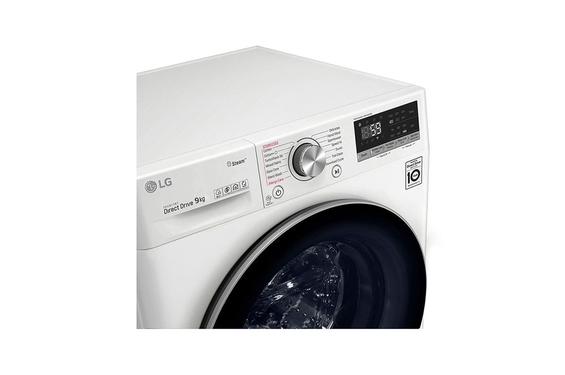 LG TurboWash™ 39 - lavage optimale en 39 minutes | Moteur AI DD™ reconnaît votre linge | A | 9kg | Moins de repassage grâce à la vapeur, F4V909P2E, thumbnail 3