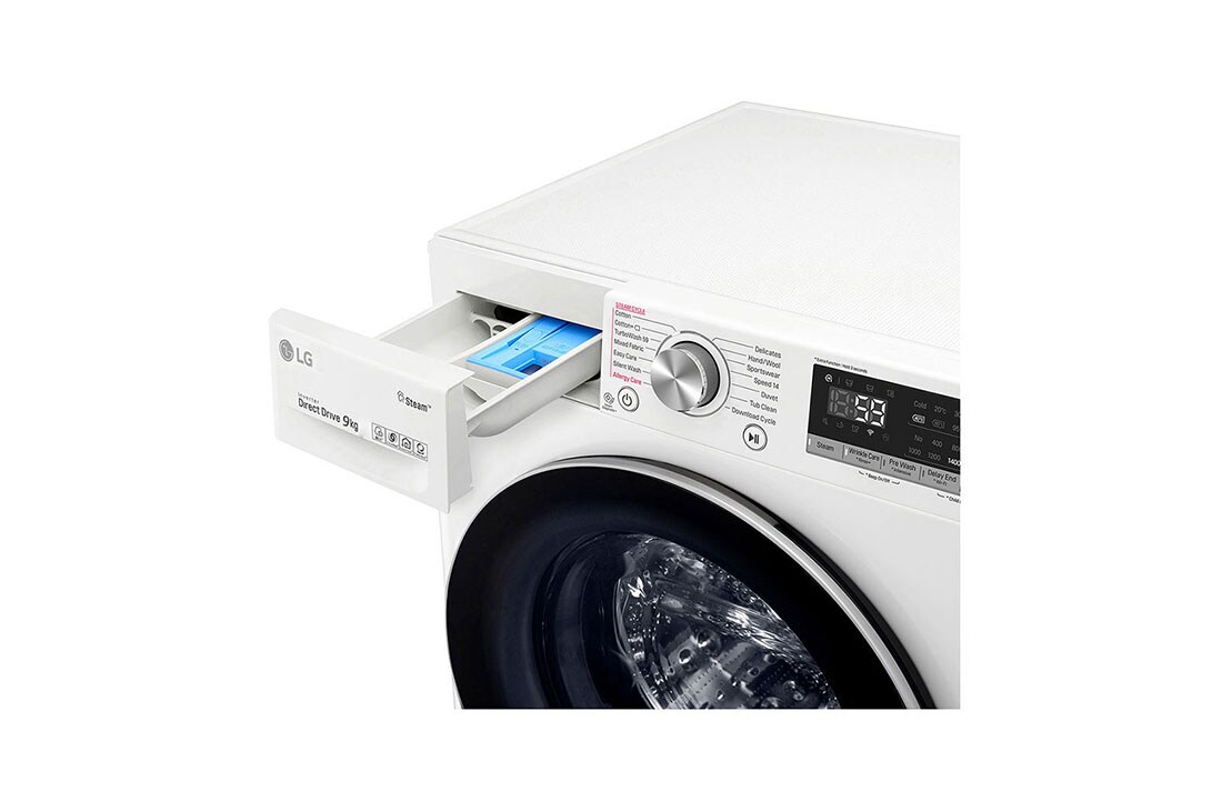 LG TurboWash™ 39 - lavage optimale en 39 minutes | Moteur AI DD™ reconnaît votre linge | A | 9kg | Moins de repassage grâce à la vapeur, F4V909P2E, thumbnail 5