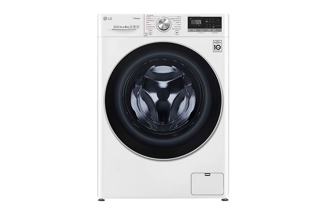 LG Moteur AI DD™ reconnaît votre linge | C | 8 kg | TurboWash™ 59 – lavage optimale en 59 minutes | lavage hygiénique à la vapeur, GC3V508S1, GC3V508S1