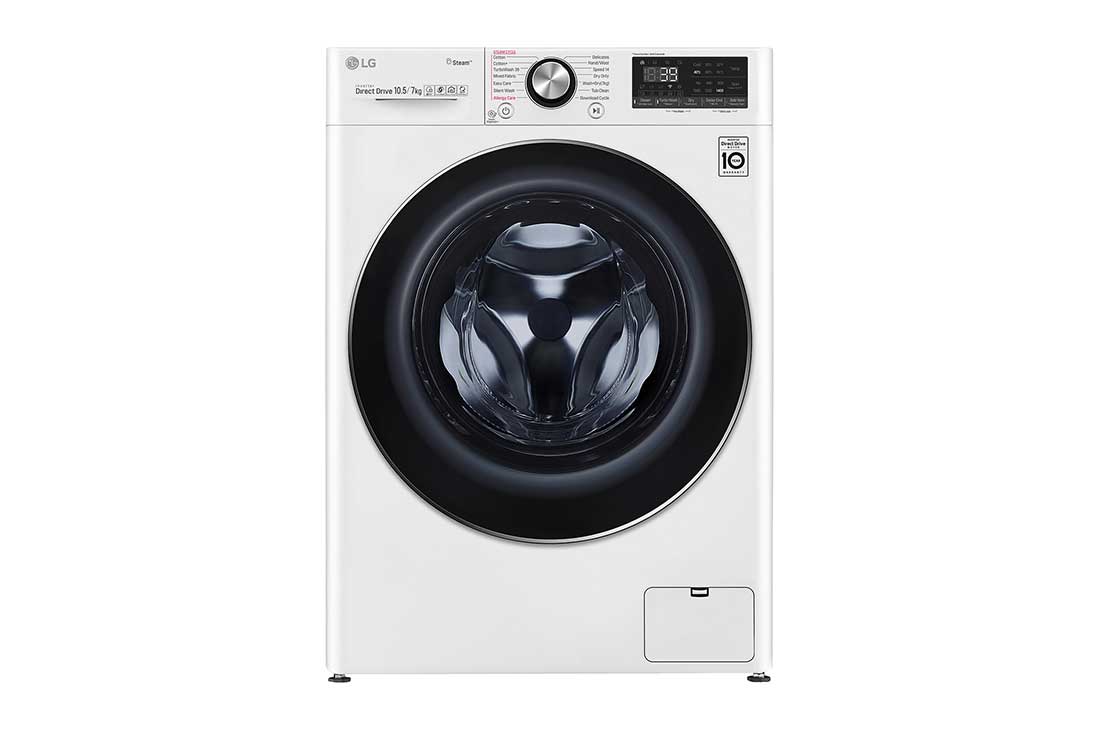LG TurboWash™ 39 – lavage optimale en 39 minutes | Moteur AI DD™ reconnaît votre linge | E | 10.5 kg lavage/7 kg séchage  | lavage hygiénique à la vapeur, F4DV910H2E