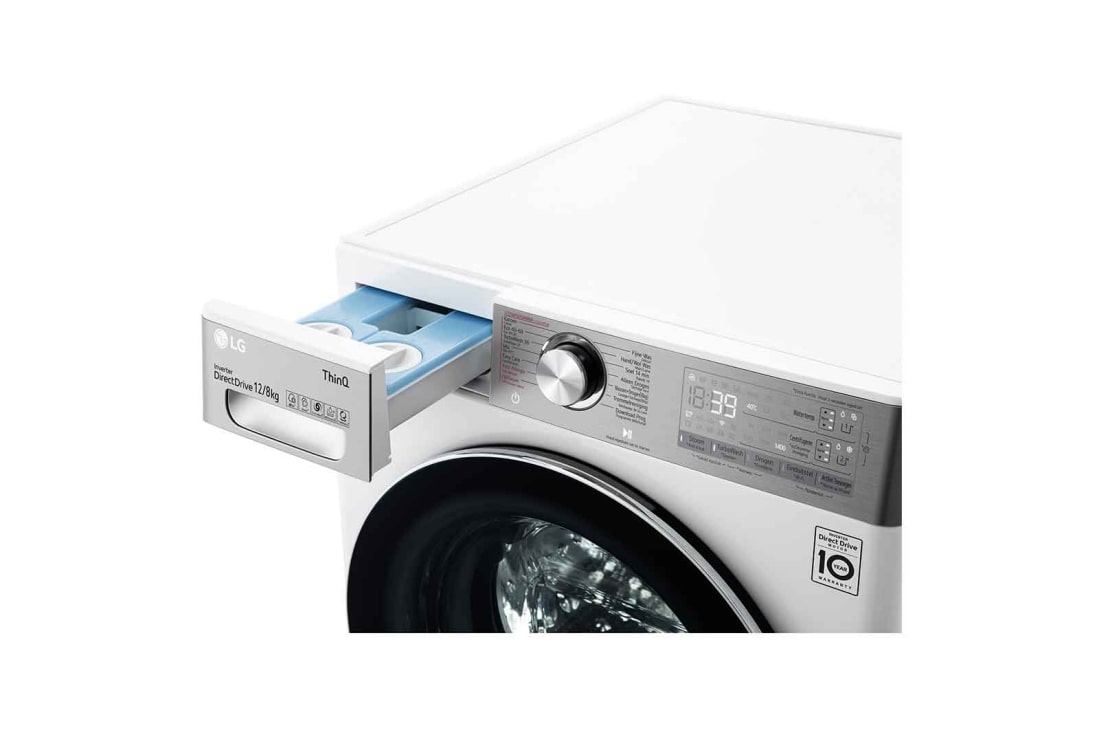 LG TurboWash™ 39 - lavage parfait en 39 minutes | Moteur IA DD intelligent reconnaît votre linge | E | 12 kg lavage / 8 kg séchage | EZDispense™ | Moins de repassage grâce à la vapeur, F4DV912A2E, thumbnail 5