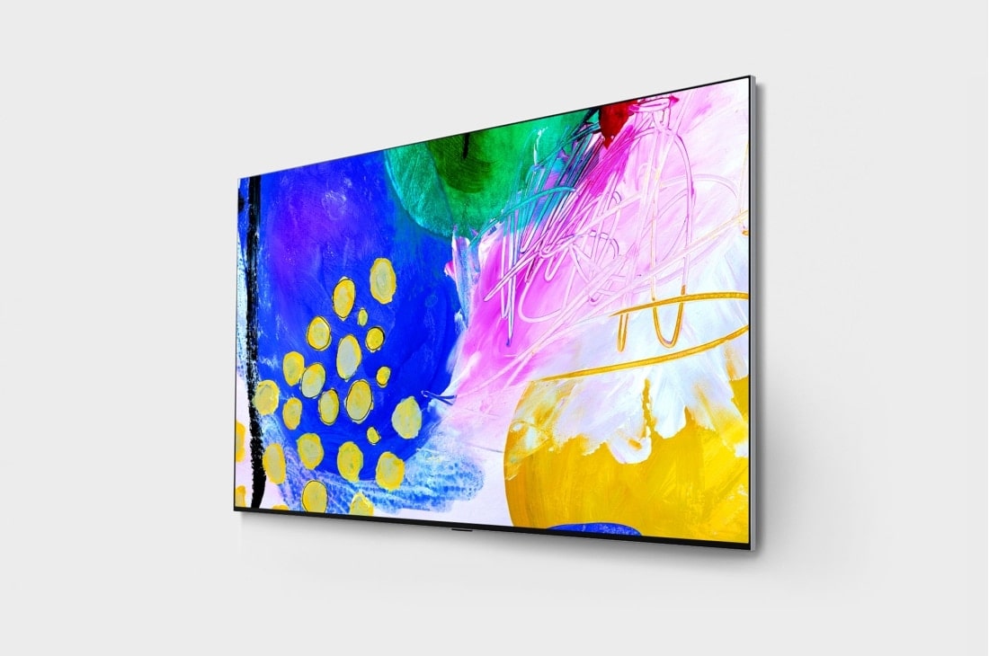 LG 97'' G2 OLED evo Gallery Edition, Vue latérale légèrement inclinée, OLED97G29LA, thumbnail 4