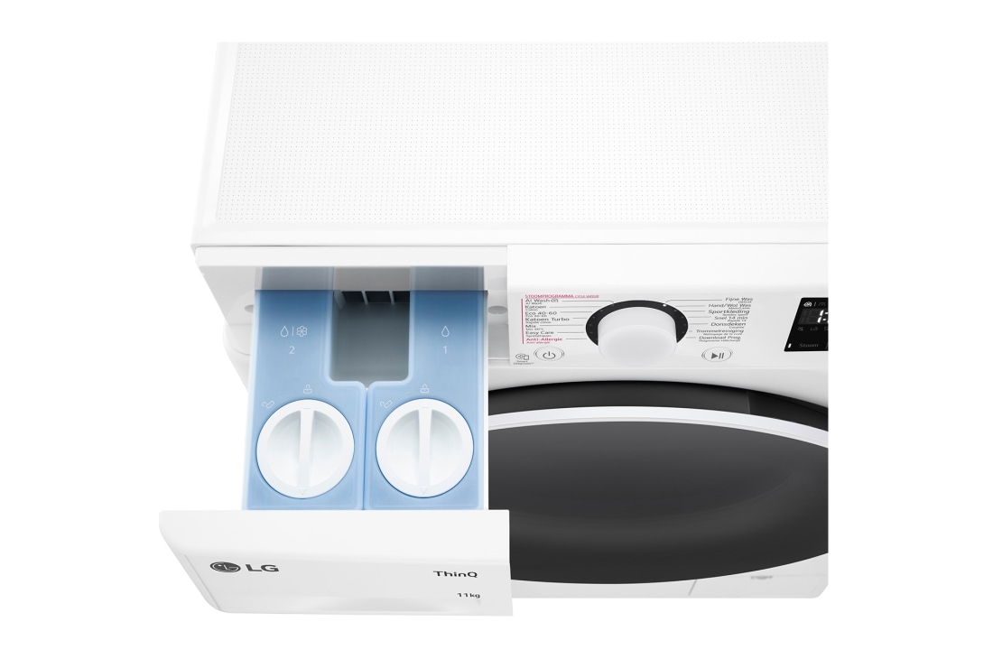 LG Lave-Linge F4WR3511S0W | Capacité 11 kg | Steam, Compartiment lessive, vue de dessus, F4WR3511S0W, thumbnail 7