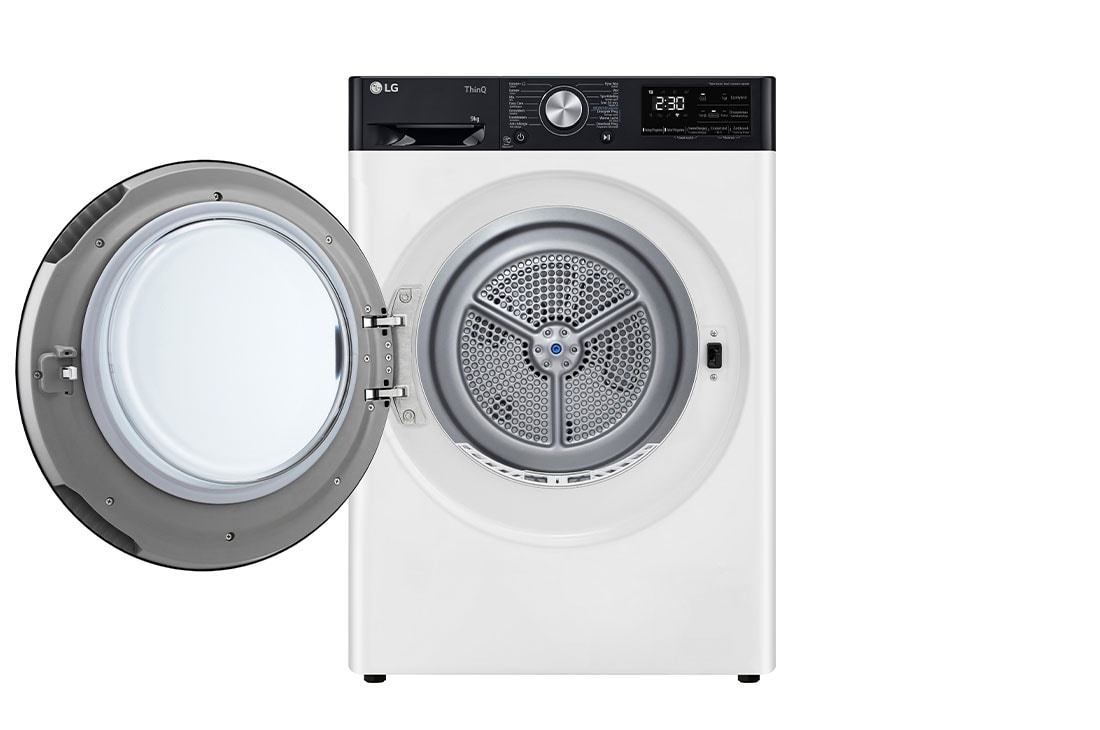 LG Sèche-Linge RH90V9LVEN| Capacité 9kg| DUAL Inverter Heatpump, Front View with door open, RH90V9LVEN, thumbnail 2