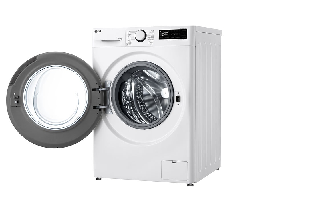 LG Lave-linge séchant F4DR3096N3W | 9kg lavage / 6kg séchage | Moteur AI DD, Front open1 right side view, F4DR3096N3W, thumbnail 11