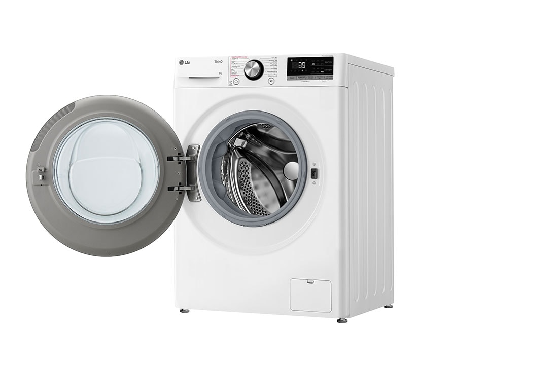 LG Lave-Linge F4WR7009S2W| Capacité 9 kg | TurboWash 39, -45 degree door open, F4WR7009S2W, thumbnail 13