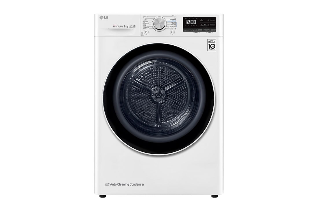 LG Sèche-Linge RH80V9AV4N| Capacité 8kg| DUAL Inverter Heatpump, vue de face, RH80V9AV4N