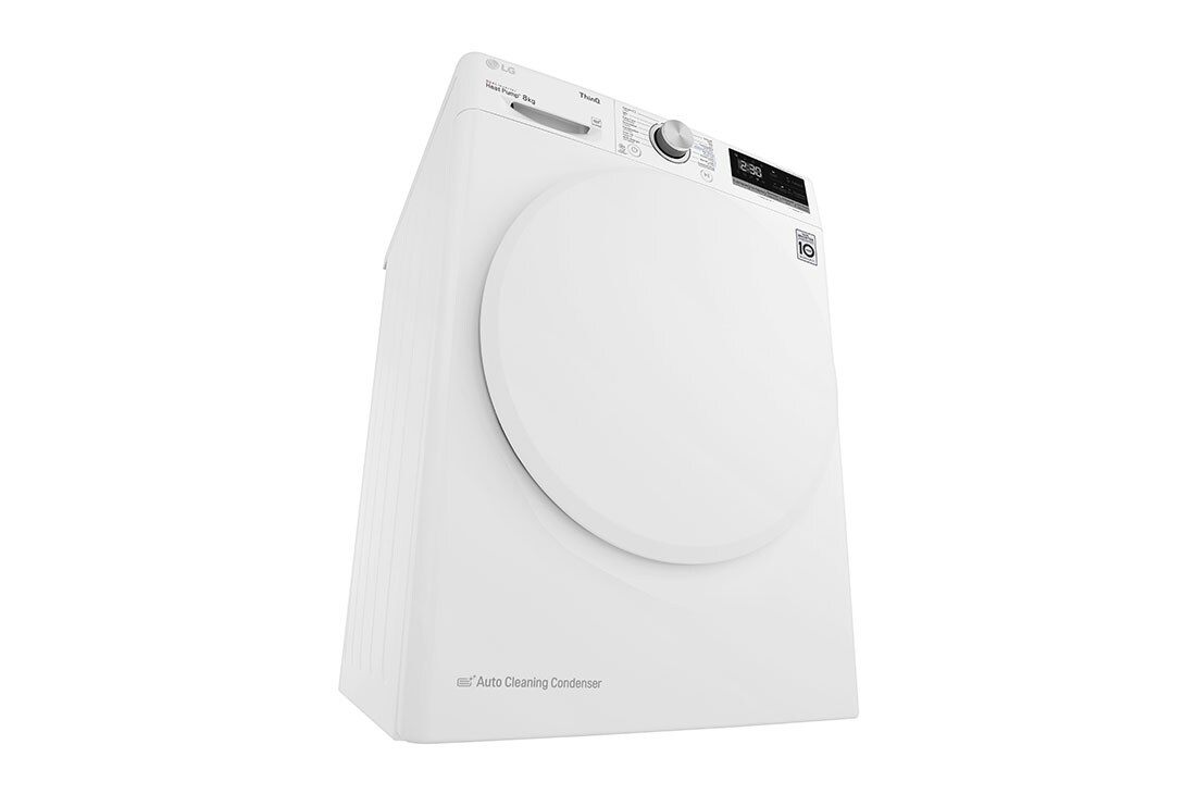 LG Sèche-Linge RH80V5AV0N Capacité 8kg| DUAL Inverter Heatpump, bottom right perspective view , RH80V5AV0N, thumbnail 11