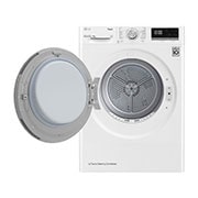 LG Sèche-Linge RH80V5AV0N Capacité 8kg| DUAL Inverter Heatpump, front view with door open to right , RH80V5AV0N, thumbnail 2