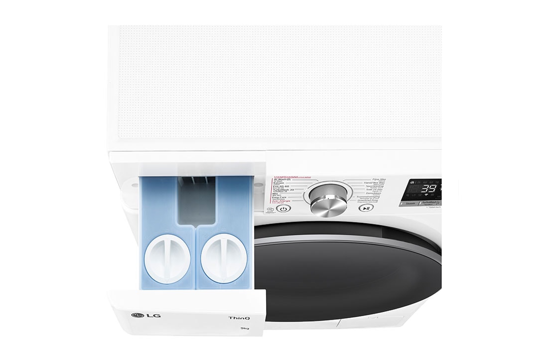 LG Lave-Linge GC3R709S1A | Capacité 9 kg | TurboWash 39, Dispenser view from top , GC3R709S1A, thumbnail 7