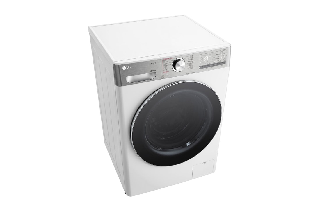 LG Lave-linge séchant F4DR9537S2W | 8kg lavage / 5kg séchage | Turbowash 39, Left perspective View, F4DR9537S2W, thumbnail 8