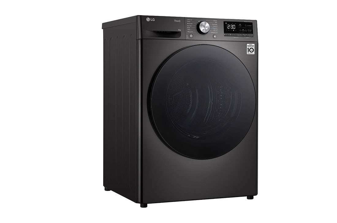 LG Sèche-Linge RH90V9ZVEN | Capacité 9 kg | A+++, Left side view with door open, RH90V9ZVEN, thumbnail 8