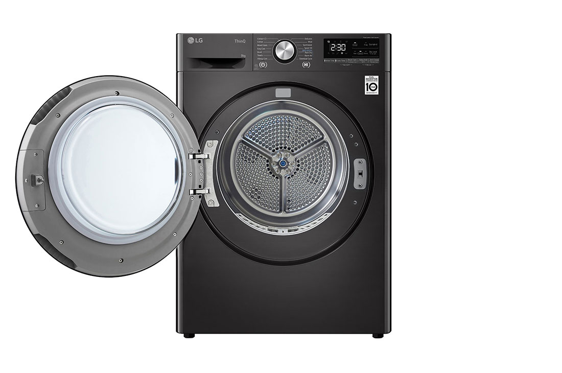 LG Sèche-Linge RH90V9ZVEN | Capacité 9 kg | A+++, Front View with door open, RH90V9ZVEN, thumbnail 2