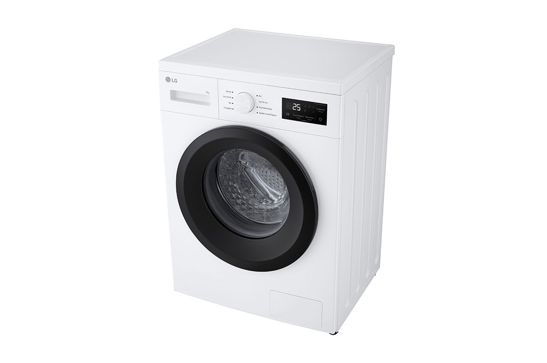 LG Lave-linge 9kg F4A1009NWK Blanc | AI DD™ | Steam+™ | TurboWash™ | 6 Motion DD , top right view, F4A1009NWK, thumbnail 12