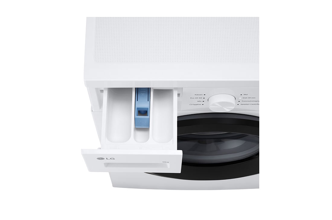 LG Lave-linge 9kg F4A1009NWK Blanc | AI DD™ | Steam+™ | TurboWash™ | 6 Motion DD , detergent load top view, F4A1009NWK, thumbnail 6