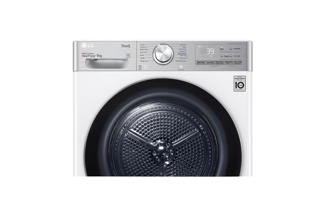 LG 9kg Sèche-linge RH90V9AV2QR Blanc | 6 Motion DD | ThinQ | Condenseur autonettoyant, Afficher le détail, RH90V9AV2QR, thumbnail 7