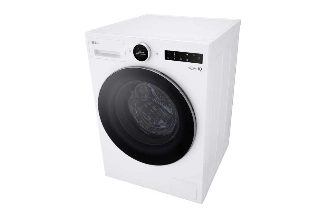LG 9kg Lave-linge F4WX809Y Blanc | AI DD™ | Steam™ | TurboWash™ , LeftHighAngle, F4WX809Y, thumbnail 8
