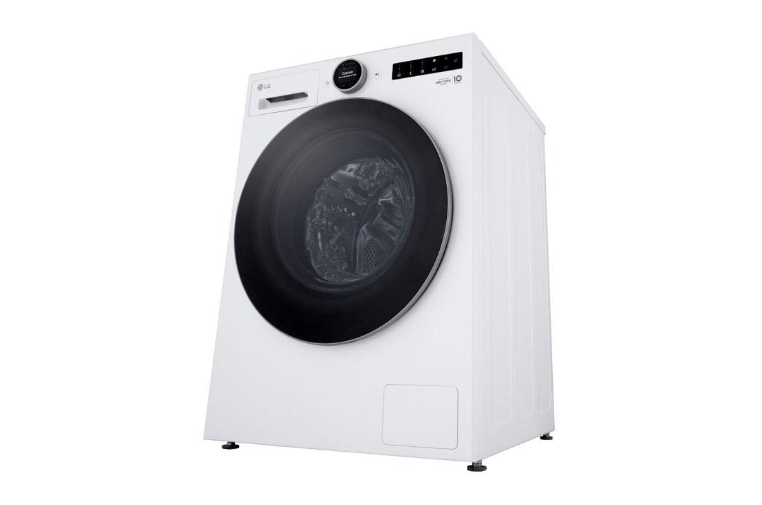 LG 9kg Lave-linge F4WX809Y Blanc | AI DD™ | Steam™ | TurboWash™ , LeftLowAngle, F4WX809Y, thumbnail 9