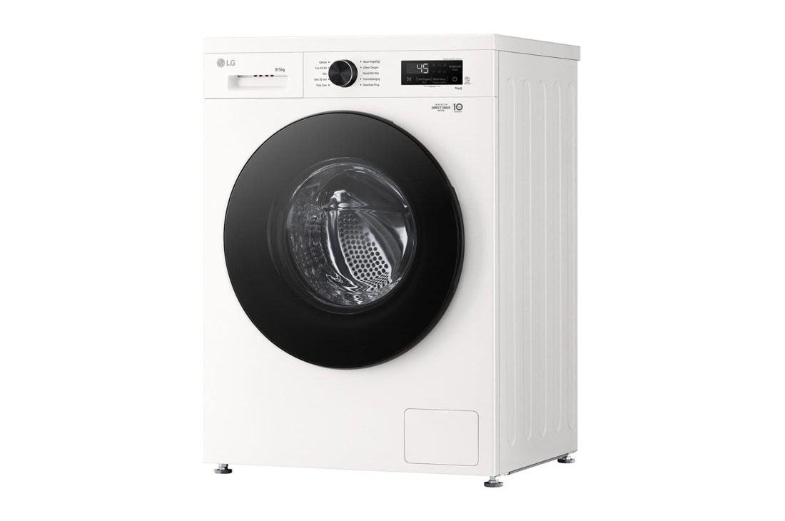 LG 8/5kg Lave-linge séchant Blanc | 6 motion DD™ | Steam™ | ThinQ™, +45 Degree view, W4X1085NWB, thumbnail 10