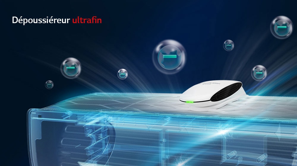 Filtre en haut du climatiseur pour aspirer l’air vicié