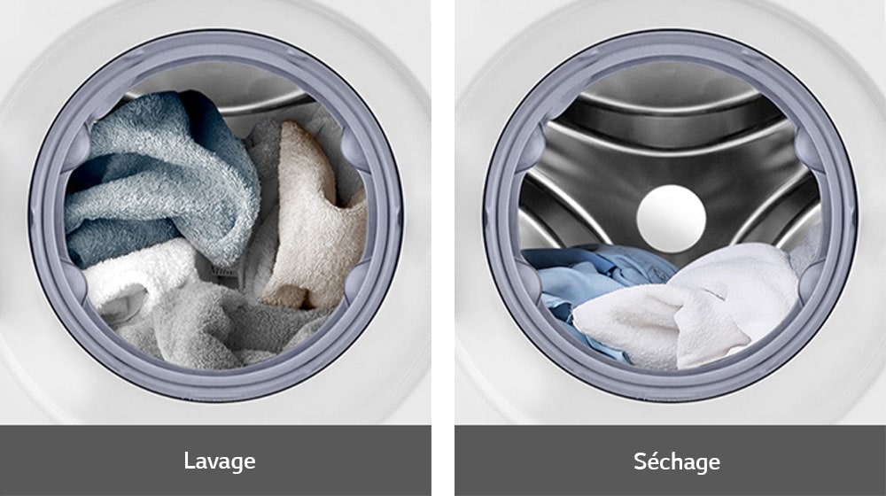 Capacité de lavage et de séchage dans le lave-linge/sèche-linge combiné1