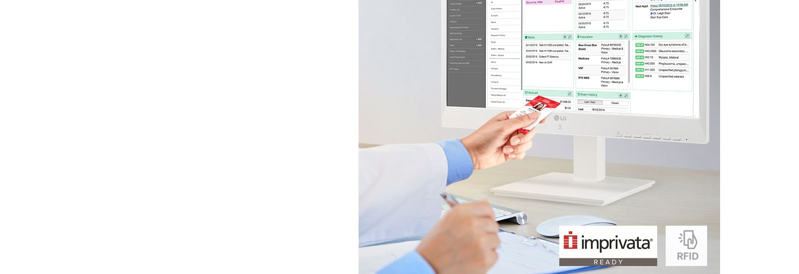la double bande RFID permet à plusieurs personnes d’utiliser l’appareil comme Thin Client personnalisé compatible avec imprivata® READY